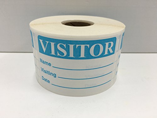 500 Labels of The 2x3 Blue Visitor Name Tag Identification Badge Labels Stickers