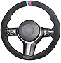 MEWANT (1.4mm Thickness) Black Suede Car Steering Wheel Cover for BMW F87 M2 2015-2017 F80 M3 2014-2017 F82 M4 2014-2017 M5 F12 F13 M6 F85