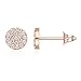 PAVOI 14K GOLD Plated Sterling Silver AAAAA CZ Simulated Diamond Minidisc Pave Earrings Circle Stud Earrings (Rose)