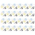 FREELICHT 5/6 Inch 5CCT LED Recessed Lighting 24 Pack, 1000LM Ultra-Thin Flat LED Can Lights, Dimmable, IC Rated, 10W Eqv 110W, 2700K/3000K/4000K/5000K/6000K Selectable, Retrofit- ETL & FCC