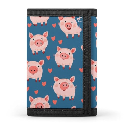 Cute Pigs Pattern Trifold Wallets Lightweight RFID Blocking Wallet Credit Card Holder Custom Gifts for Men Women