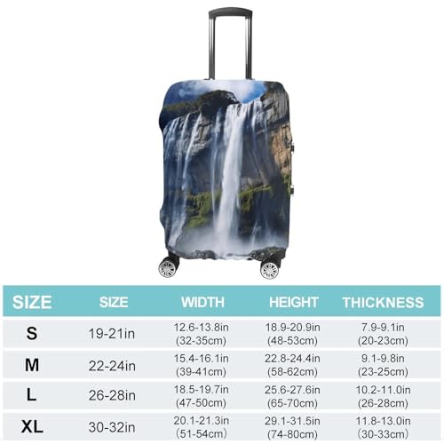 Beautiful Waterfall Luggage Cover, Elastic Luggage Protector Fits 19-32in Suitcases, Washable & Anti-Scratch Suitcase Cover for Men Women S2