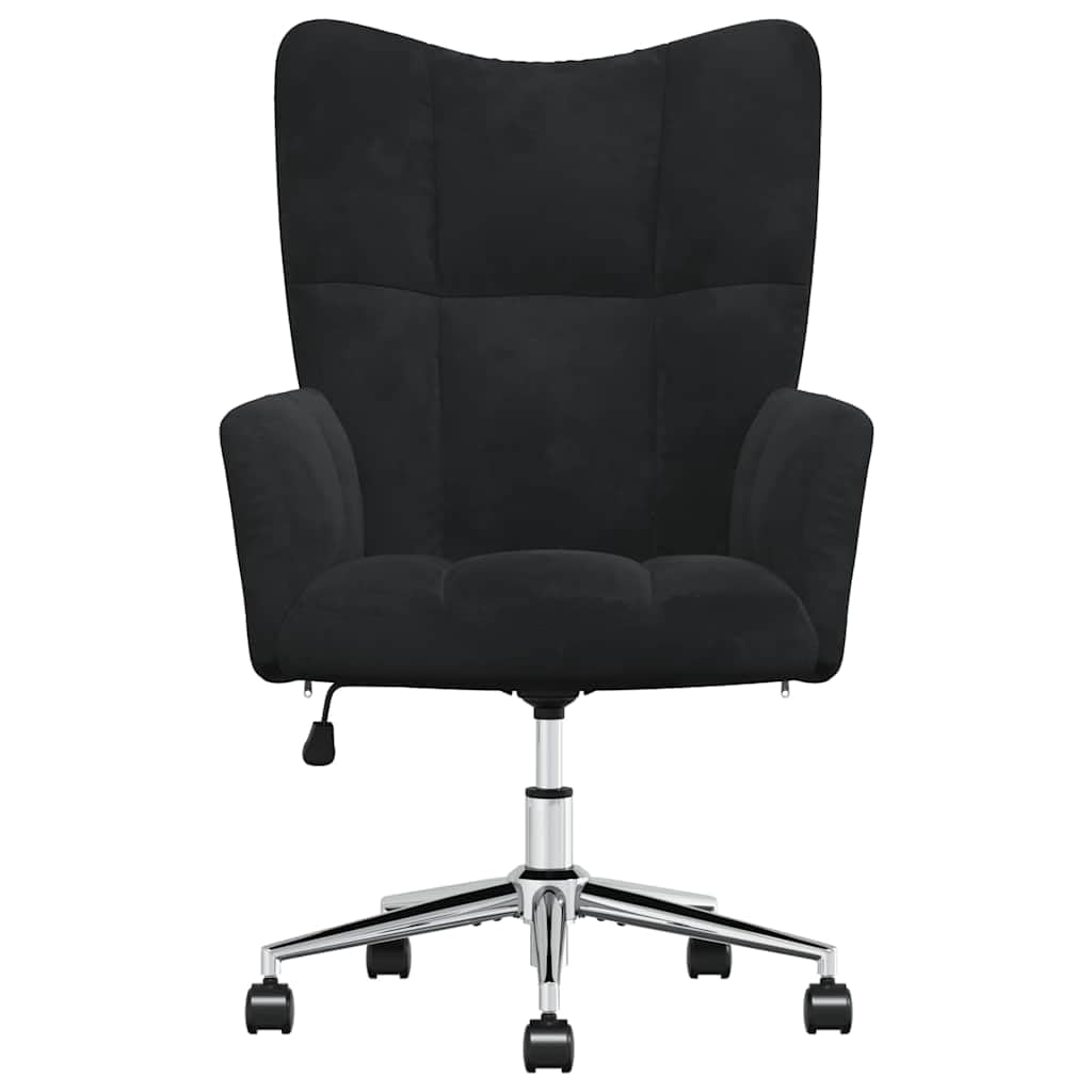 vidaXL Relaxsessel mit Rollen Drehbar Höhenverstellbar Fernsehsessel Polstersessel Polsterstuhl Relaxstuhl Sessel Ohrensessel Wohnzimmer Schwarz Samt