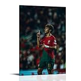 PZYASX João Félix - Póster impermeable para pared, lienzo decorativo, apto para oficina, dormitorio, salón, póster de 50 x 75 cm, estilo marco