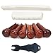 Miwayrer Acoustic Guitar Bone Bridge Saddle Nut with 6pcs Guitar Bridge Pins and Pins Puller (Bone Bridge & Pure Cocobolo Pins)