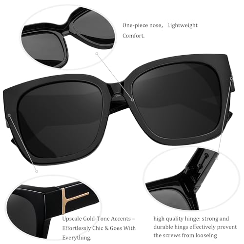 Over Glasses Women Polarized Fit Over Glasses Trendy Square Wrap Around Shades for Driving3