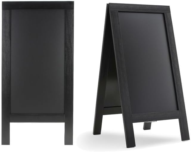 Sandwich Board 40"x20" Solid Pine Wood Rustic Black 2Pack,Chalk Board Sign Board,Sandwich Board Signs Outdoor, Chalkboard Easel,A Frame Chalkboard Sign,2pack