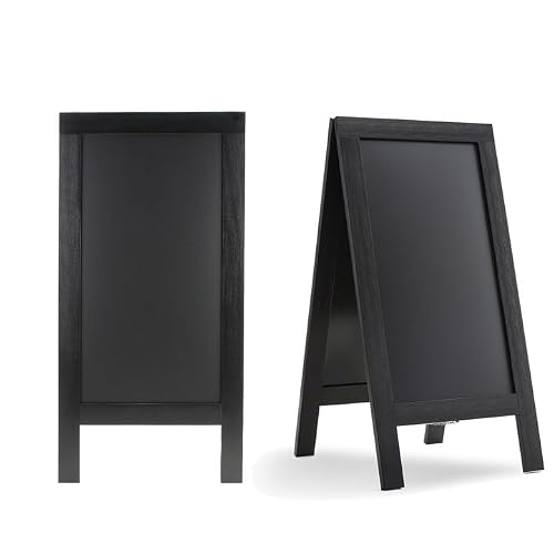 DAHAPYBOO Sandwich Board 40"x20" Solid Pine Wood Rustic Black 2Pack