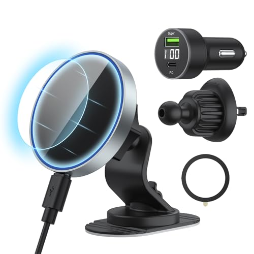 Supporto Auto MagSafe ZKJAYOE - Caricatore Wireless 15W Per IPhone 12-16, Con Ricarica Rapida