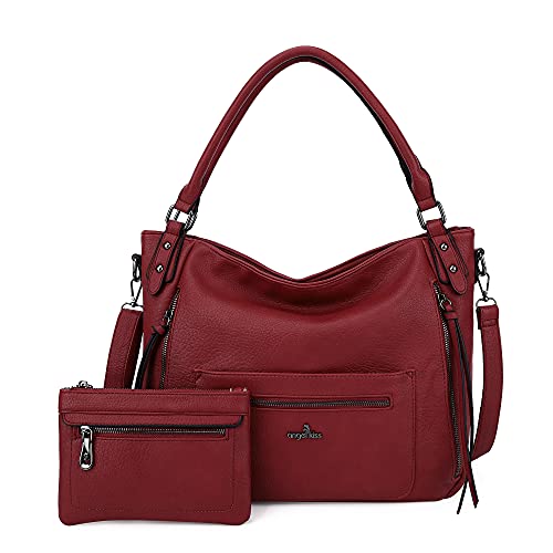 Angelkiss hobo shoulder bags for women large faux leather crossbo…