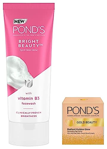 Image of Pond's Gold Beauty Day Cream 23 g & Pond'S Bright Beauty Spot-Less Fairness & Germ Removal Facewash 200 G