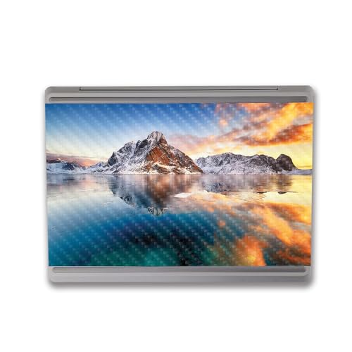 Image of MightySkins Carbon Fiber Skin Compatible with Microsoft Surface Laptop Go 3 (2023) Full Wrap Kit - ICY Lake | Protective, Durable Textured Carbon Fiber Finish | Made in The USA