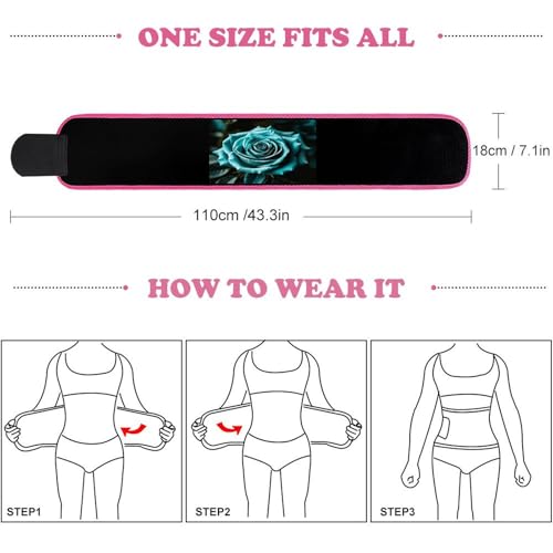 Faja Cinturilla Estampada Teal Gray Rose Para Entrenamiento miniatura 2