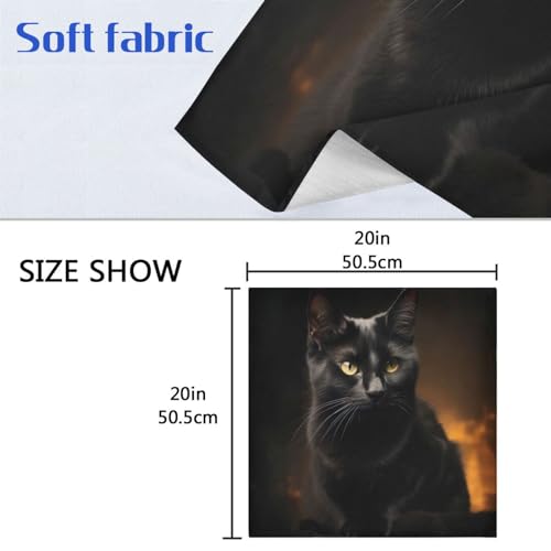Servilletas de tela Black Cat set x6 cuadrados miniatura 7