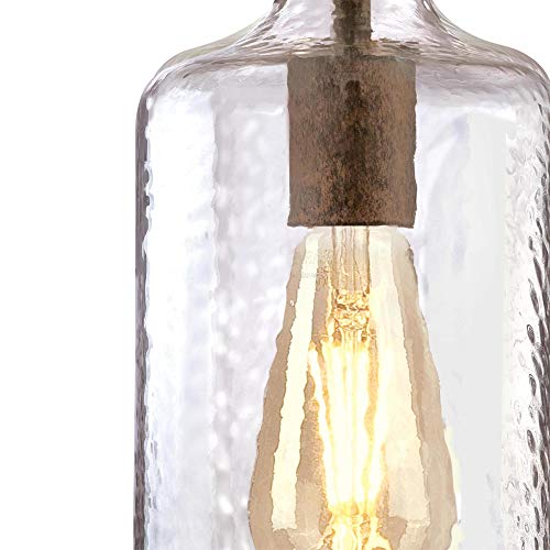 Westinghouse-6371300-Barnwood-Finish-with-Clear-Textured-Glass-Carmen-One-Light-Indoor-Mini-Pendant-Size Westinghouse 6371300 Barnwood Finish with Clear Textured Glass Carmen One Light Indoor Mini Pendant Size