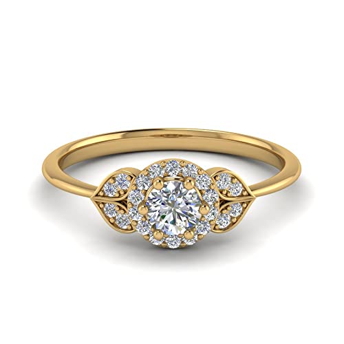 Bague de fiançailles diamant le cadeau idéal en Or Jaune et zircon pour un anniversaire
