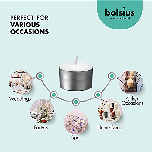 Bolsius Tea Lights Candles - Pack Of 90 White Unscented Candle Lights With 8 Hour Burning Time - Tea Candles For Wedding, Home, Parties, And Special Occasions #TOP3