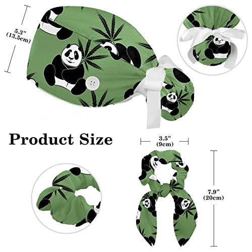 Image of Colored Butterflies Scrub Caps Women Ponytail, Adjustable Bouffant Surgical Caps with Button, Nurse Hats Long Hair