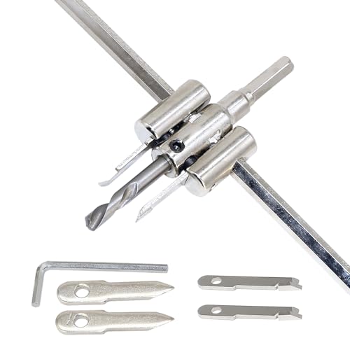 RobLuX Sierra de Agujero Circular Ajustable,Kit de Sierra Cortadora de Agujeros de Círculo Ajustable,Broca para Sierra Circular Adecuada para Madera,PláStico,Yeso (30-200mm)