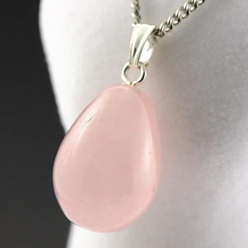 ローズクォーツ 卵型 ローズクォーツ タンブル（穴なし）40×30mm 1個｜天然石ビーズの卸問屋