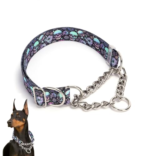 Dog Choker Collar for Large Dogs，Stainless Steel Chain Martingale Collar for Dogs, No Pull Slip...