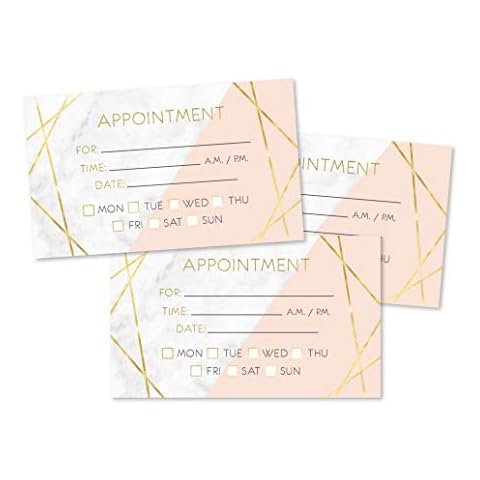 50 Marble Gold Appointment Reminder Cards, Next Apt. With Medical Doctor, Dental, Salon, Therapy, Dog Grooming, Cleaning Business, Custom Personalized Blank Recall Service Reminder Notes Cover
