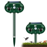 Katzenschreck Ultraschall, Solar Marderschreck Tiervertreiber, Katzenabwehr mit Bewegungsmelder bis zu 10m, Blinklicht Wasserdicht IP65 Ultraschall Abwehrmittel für Katzen Hunde Mäuse Vögel Marder