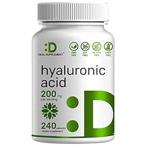 Eagleshine Vitamins Hyaluronic Acid Supplements 200mg, 240 Capsules, 4 Months Supply, 95%+ Purity, Plant-Based, Support…