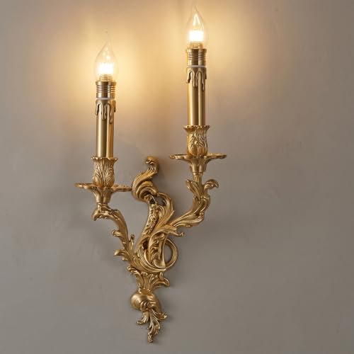 Bofea-French Retro Rustic Wall Lamps,Vintage Brass...