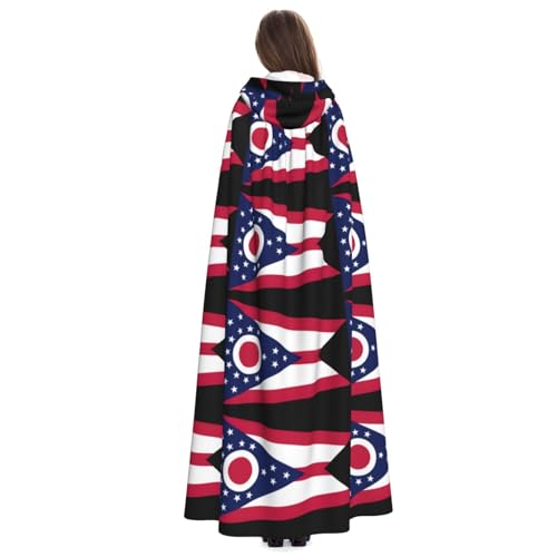 Cape à capuche imprimé drapeau Ohio pour costume de sorcière - 5