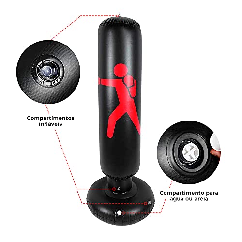 Saco de Boxe Pancada Inflável para Treinos