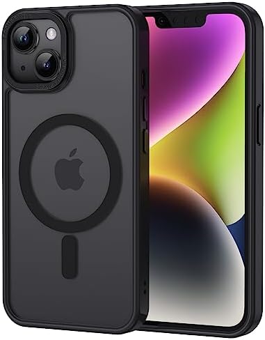 Custodia Magnetica Telaso Per IPhone 14 Con Cuori – Compatibile MagSafe, TPU Morbido, Viola Scuro