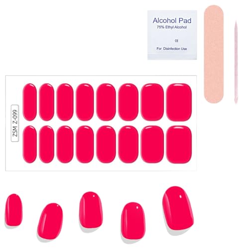 NJCXOLA Gel Semicurado de Pegatinas, 16 Pcs pegatinas uñas gel Envoltura Pegatina Calcomanías con Lima de Uñas para Arte de Uñas DIY, Requiere Lámpara UV/LED