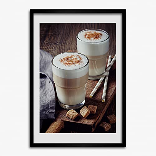 Cadre MDF 50x70 cm Tulup bois moderne pour affiche et photo couleur café au lait