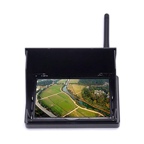 Readytosky 4.3" FPV Monitor 48CH 480 x 272 LCD Reciever Monitor Auto Search with OSD Built-in Battery+Sunshade Hood for FPV Drone Quadcopter Cover