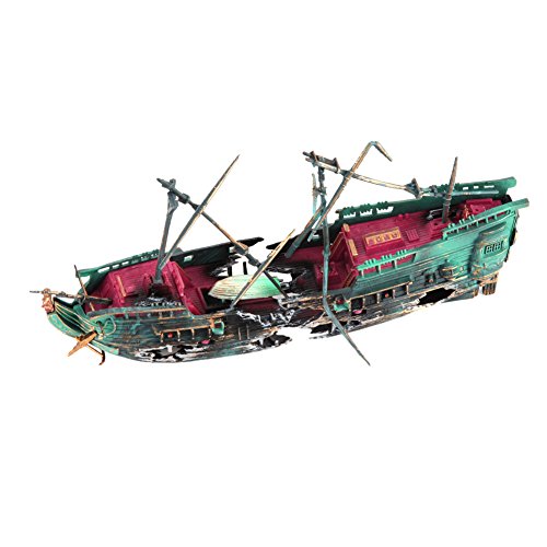 Enfeite para aquário WinnerEco Navio dividido a ar para aquário de peixe navio naufrágio decoração b