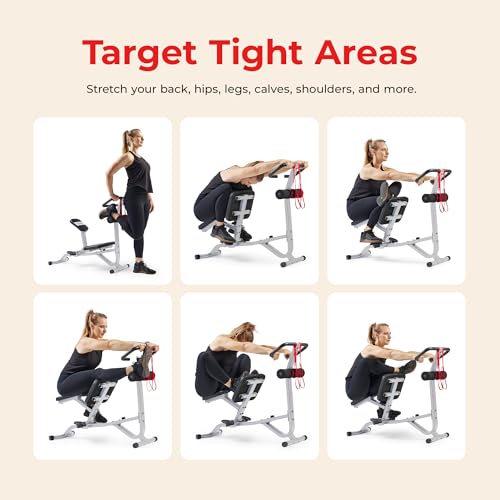 Image of Sunny Health & Fitness Full Body Stretch Machine Back Stretcher Pivot Seat