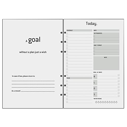 Agenda Giornaliera Senza Data A5 - Planner 100 Giorni, To-Do List, Carta Spessa 100g/m², 6 Fori - Foto 2