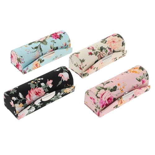 4pezzi Portatile Per Rossetto Con Specchio e Design Ricamato Organizzatore Per Cosmetici elegante