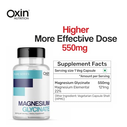 Image of Oxin Nutrition Magnesium Glycinate High Absorption - 60 Vegetable Capsules