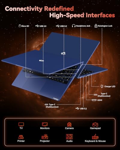 Image of NIMO 15.6 inch IPS FHD-Gaming-Laptop, AMD Ryzen 7 6850U (8C /16T, up to 4.9GHz Beat R9 6900HX) 32GB RAM 1TB SSD Radeon 780M Graphics Backlit Keyboard, Fingerprint