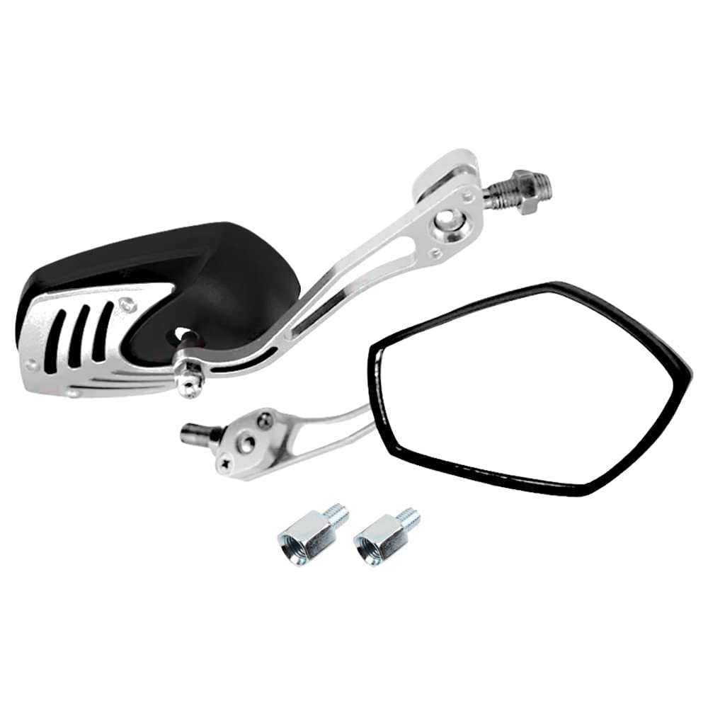 Lusterka wsteczne do motocykla, lusterka boczne, tylne motocrossu, skuterów elektrycznych, quadów, motocykli terenowych, 8 mm, 10(Silver)