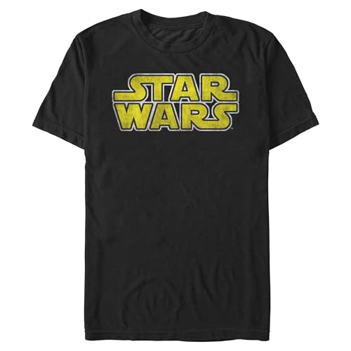 Star Wars Men's Classic Vintage Simple Logo T-Shirt, Black, 3XL