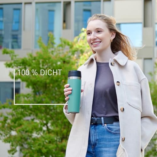 Emsa N2023850 Travel Mug Classic Isolierbecher 0,5 Liter, neuer Komfort Schraubverschluss, Pulverbeschichtung, Edelstahl, 360 Grad Trinköffnung, Petrol Blau 2
