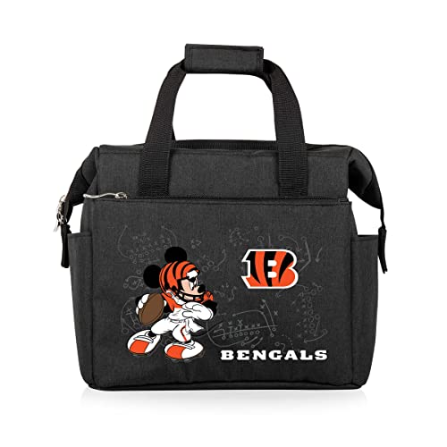 Image of PICNIC TIME NFL Mickey Mouse On The Go Lunch Bag - Soft Cooler Lunch Box - Insulated Lunch Bag, (Black)