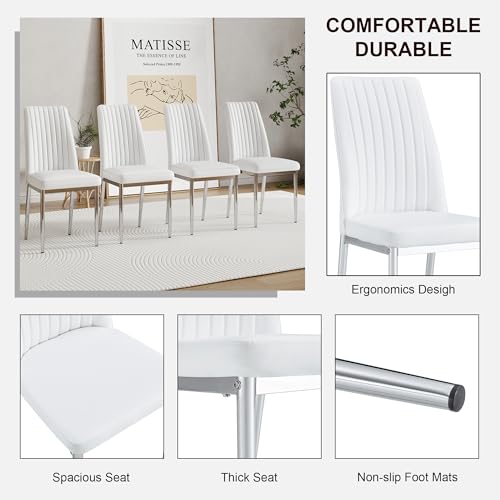 Luxury Leather Dining Chair Set