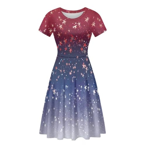 Image of POLERO Sunflower Dress for Women Floral Summer Dresses Short Sleeve Casual Sundresses Midi Dresses