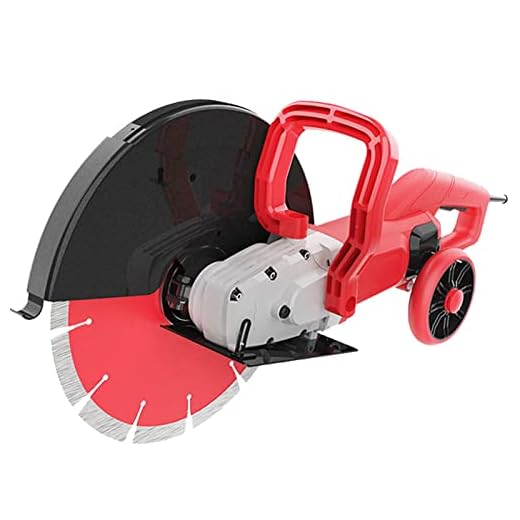 VICSEC 110V 6800W Electric Concrete Saw 14" Wet/Dry Circular Saw with 135 Saw Blade and Rolling Pulley Masonry Cutting Tool for Granite, Porcelain, Wood,Concrete, Stone, etc.