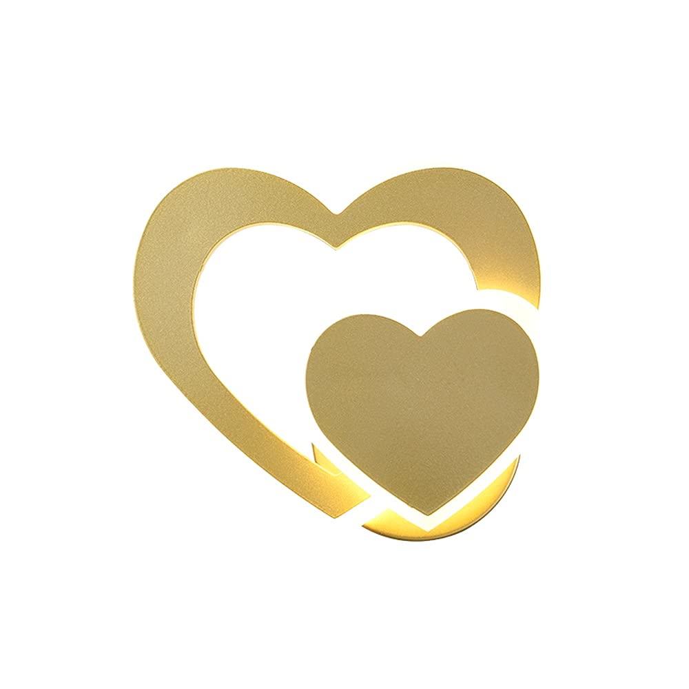 IVEKYKIBC European Wall Light gold Heart Type Sconce Lamp Modern Creativity Acrylic LED of Loving Copper Indoor Lighting Fixture Lights Compatible with Bedrooms Bedside Balcony Stairs chandelier
