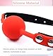 Silicone Knebel Ball,Silikon Knebel Mundknebel,Silikon Ball Gag mit Fetisch BDSM Sex Bondage,Verstellbarer SexSpiele Ballknebel,Mundknebel Sexspielzeug (Rot-1)
